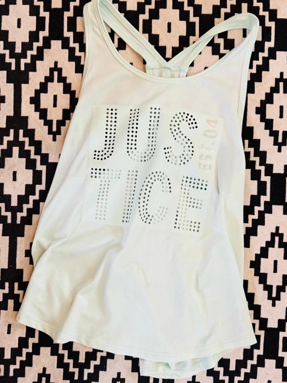 Justice Mint Green  Logo Racerback Tank